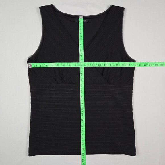 White House Black Market Minimalist Black Surplice Sleeveless‎ Top Women’s XL - Picture 10 of 14